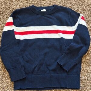 GAP Navy Crewneck Sweater with White and Red Stripes